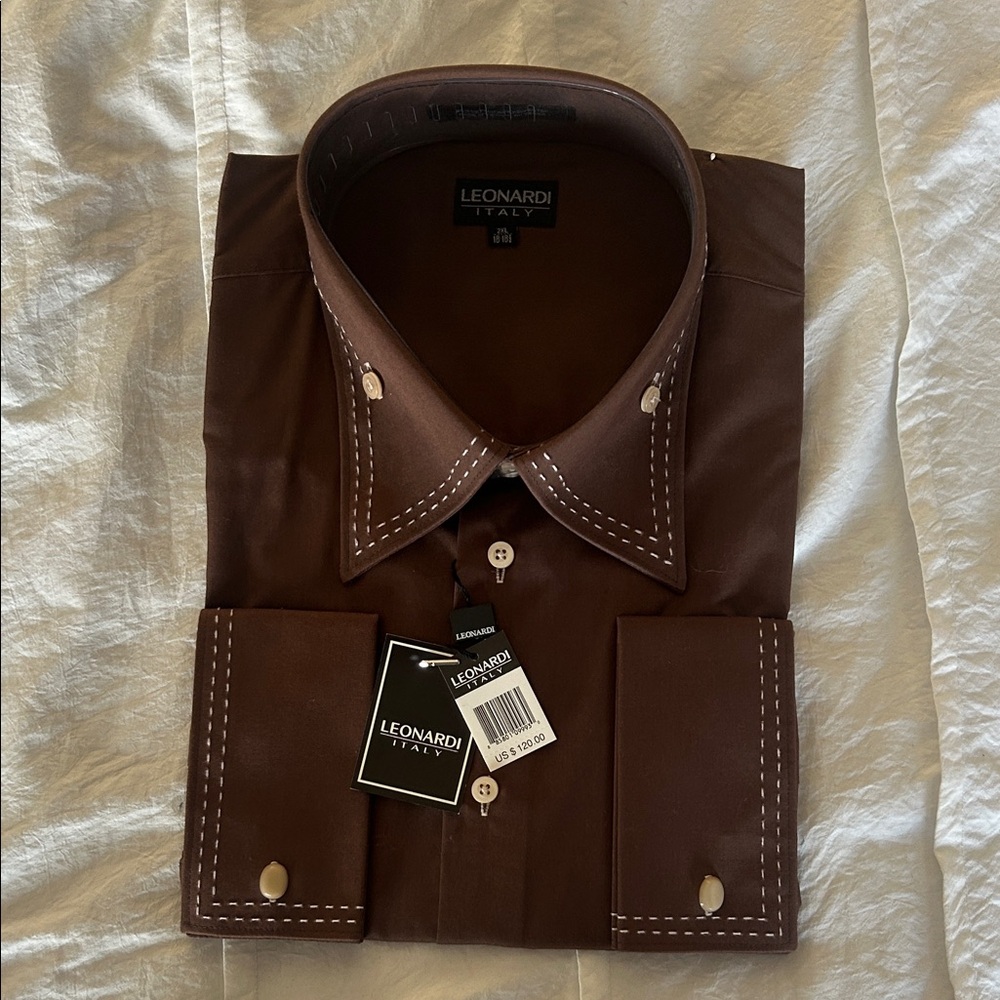 Men's Brown Dress Shirt